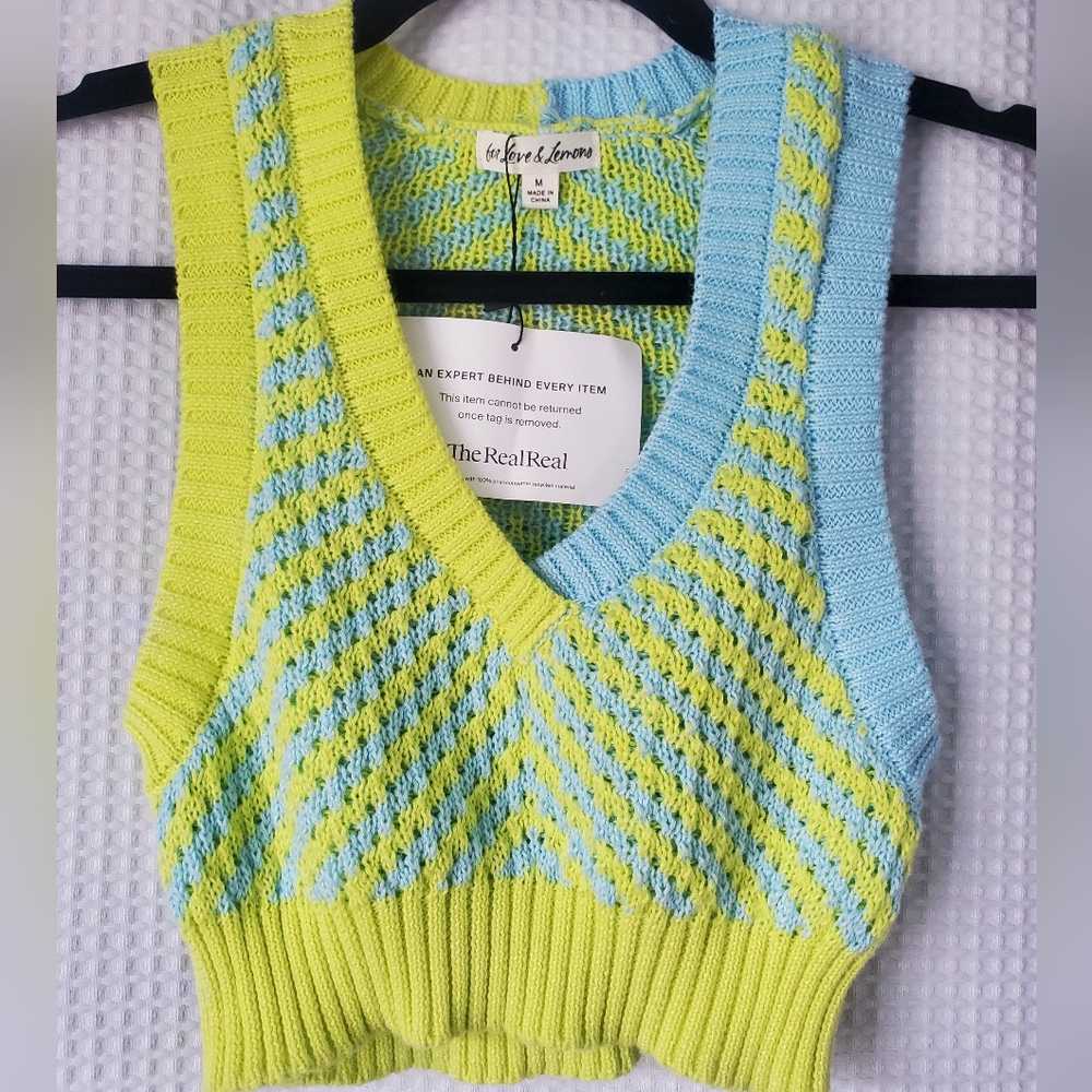 For Love & Lemons sweater vest crop top M